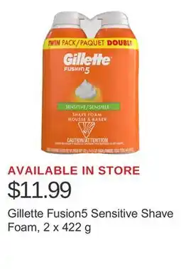 Costco Gillette Fusion5 Sensitive Shave Foam, 2 x 422 g offer