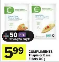 IGA Compliments tilapia or basa fillets offer