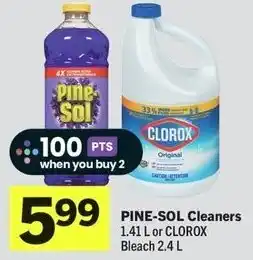 IGA Pine-sol cleaners or clorox bleach offer