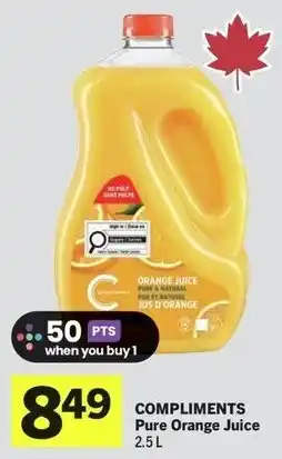 IGA Compliments pure orange juice offer