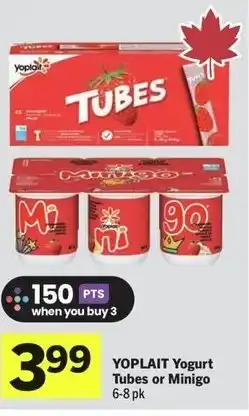 IGA Yoplait yogurt tubes or minigo offer