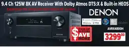 2001 Audio Video 9.4 Ch 125W 8K AV Receiver With Dolby Atmos DTS:X & Built-in Heos offer