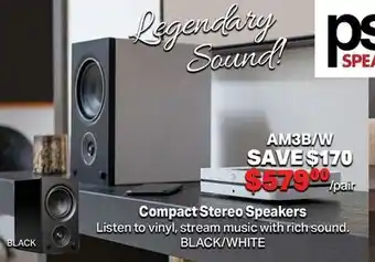 2001 Audio Video AM3B/W Compact Stereo Speakers offer
