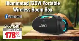 2001 Audio Video JVC Illuminated 120W Portable Wireless Boom Box Bluetooth offer