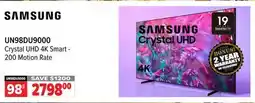 2001 Audio Video UN98DU9000 Crystal UHD 4K Smart - 200 Motion Rate offer