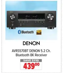 2001 Audio Video AVRS570BT DENON 5.2 Ch. Bluetooth 8K Receiver offer