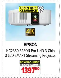 2001 Audio Video HC2350 EPSON Pro-UHD 3-Chip 3 LCD SMART Streaming Projector offer