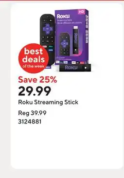 Staples Roku Streaming Stick offer