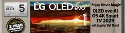 2001 Audio Video OLED evo AI G5 4K Smart TV 2025 with Supplied Wall Mount offer
