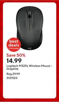 Staples Logitech M325s Wireless Mouse - Graphite offer