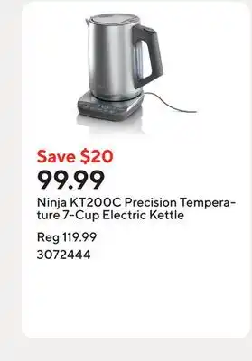 Staples Ninja KT200C Precision Temperature 7-Cup Electric Kettle offer