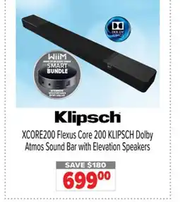 2001 Audio Video XCORE200 Flexus Core 200 KLIPSCH Dolby Atmos Sound Bar with Elevation Speakers offer