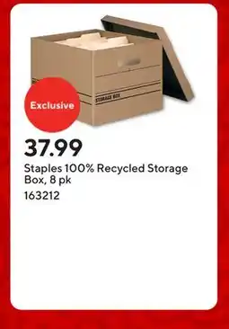 Staples Staples 100% Recycled Storage Box, 8 pk offer