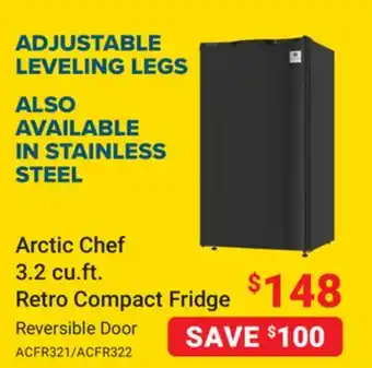 Visions Electronics Arctic Chef 3.2 cu. ft. Retro Compact Fridge offer