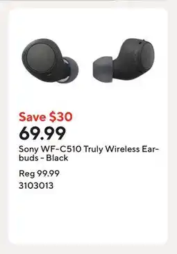 Staples Sony WF-C510 Truly Wireless Earbuds - Black offer