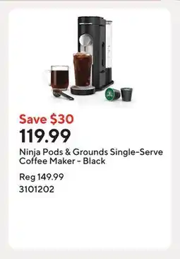 Staples Ninja Pods & Grounds Single-Serve Coffee Maker - Black offer