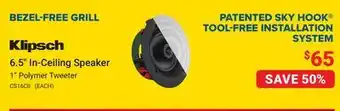Visions Electronics Klipsch 6.5 In-Ceiling Speaker offer