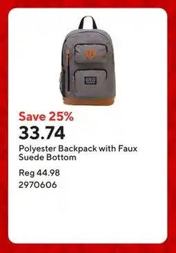 Staples Polyester Backpack with Faux Suede Bottom offer
