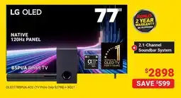 Visions Electronics LG OLED 77 NATIVE 120Hz PANEL B5PUA Smart TV + 2.1 Channel Soundbar System offer