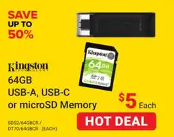 Visions Electronics Kingston 64GB USB-A, USB-C or microSD Memory offer
