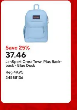 Staples JanSport Cross Town Plus Backpack - Blue Dusk offer