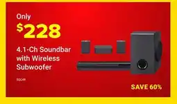 Visions Electronics 4.1-Ch Soundbar with Wireless Subwoofer offer