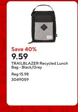Staples TRAILBLAZER Recycled Lunch Bag - Black/Grey offer