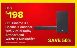 Visions Electronics JBL Cinema 3.1 Channel Soundbar with Virtual Dolby Atmos and Wireless Subwoofer offer