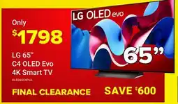 Visions Electronics LG 65 C4 OLED Evo 4K Smart TV offer