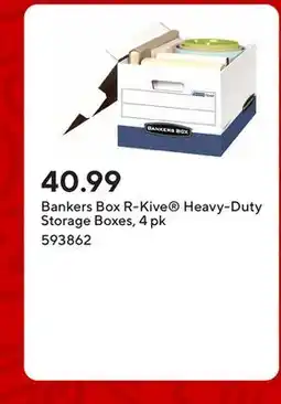 Staples Bankers Box R-Kive Heavy-Duty Storage Boxes, 4 pk offer