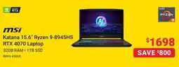 Visions Electronics Katana 15.6 Ryzen 9-8945HS RTX 4070 Laptop offer