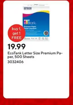 Staples EcoTank Letter Size Premium Paper, 500 Sheets offer