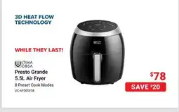 Visions Electronics Ultima Cosa Presto Grande 5.5L Air Fryer offer