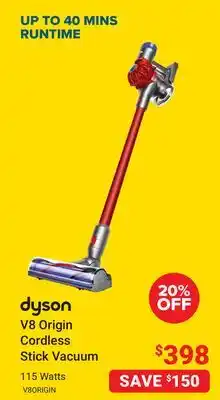 Visions Electronics Dyson V8 Origin Cordless Stick Vacuum offer