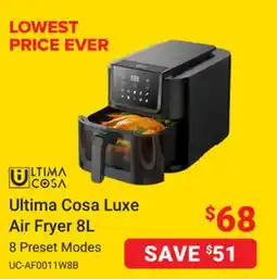 Visions Electronics Ultima Cosa Luxe Air Fryer 8L offer
