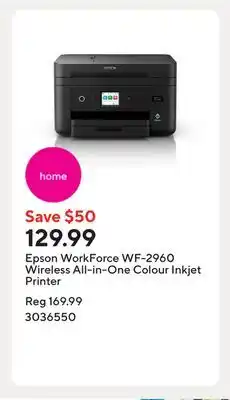 Staples Epson WorkForce WF-2960 Wireless All-in-One Colour Inkjet Printer offer