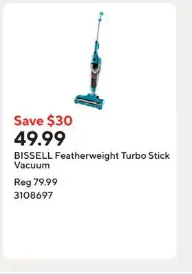 Staples BISSELL Featherweight Turbo Stick Vacuum offer