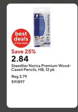 Staples Staedtler Norica Premium Wood-Cased Pencils, HB, 12 pk offer