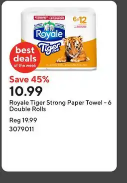 Staples Royale Tiger Strong Paper Towel - 6 Double Rolls offer