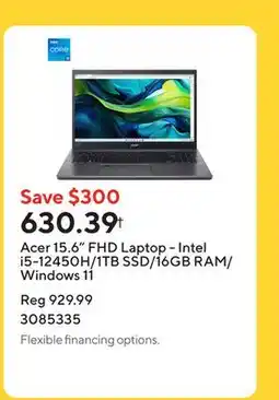Staples Acer 15.6 FHD Laptop - Intel i5-12450H/1TB SSD/16GB RAM/Windows 11 offer