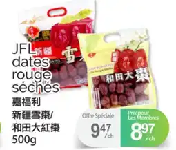 T&T Supermarket JFL DATES ROUGE SÉCHÉS, 500g offer