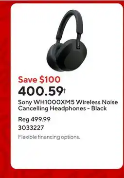 Staples Sony WH1000XM5 Wireless Noise Cancelling Headphones - Black offer