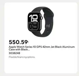 Staples Apple Watch Series 10 GPS 42mm Jet Black Aluminum Case with Black Sport Band - S/M offer