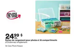 Michaels Boîtes de rangement pour photos à 16 compartiments d'Ordonnez simplement offer