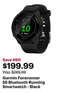 Best Buy Garmin Forerunner 55 Bluetooth Running Smartwatch - Black offer