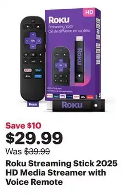 Best Buy Roku Streaming Stick 2025 HD Media Streamer with Voice Remote offer