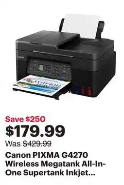 Best Buy Canon PIXMA G4270 Wireless Megatank All-In-One Supertank Inkjet Printer - Only at Best Buy offer
