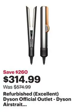 Best Buy Refurbished (Excellent) Dyson Official Outlet - Dyson Airstrait Hair Straightener, Nickel/Copper offer