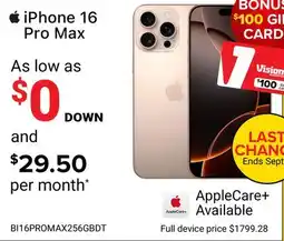 Visions Electronics iPhone 16 Pro Max offer