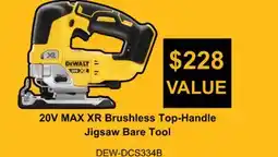 Atlas Tools & Machinery DEWALT 20V MAX XR Brushless Top-Handle Jigsaw Bare Tool offer